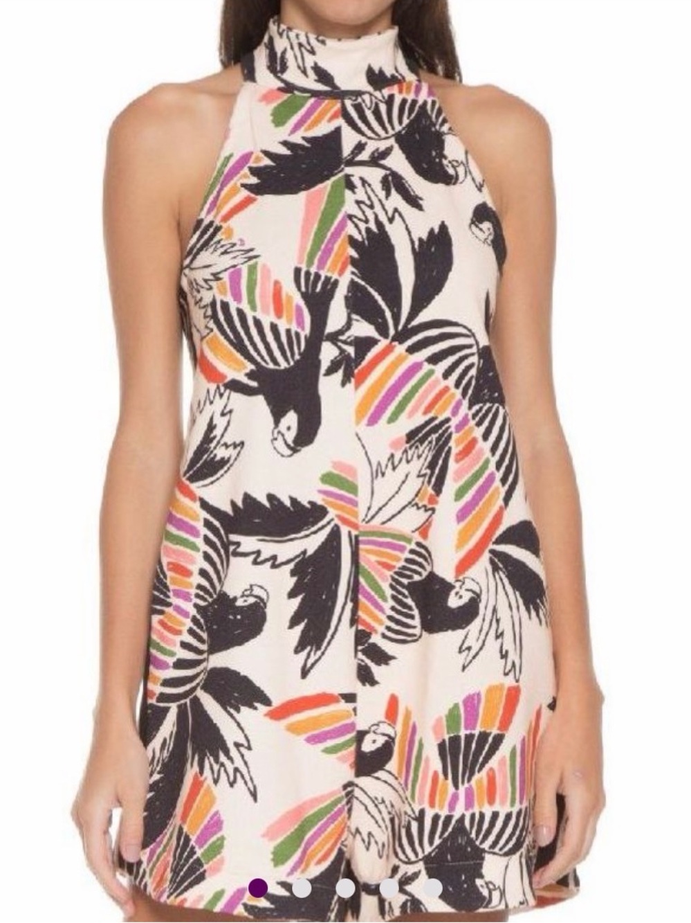 FARM Rio “colorful birds flying in air” Printed Romper